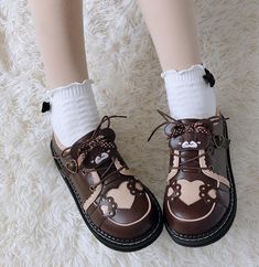 Alt Shoes, Mary Janes Shoes, Y2k Aesthetic Fashion, Dr Shoes, Kawaii Shoes, Aesthetic Shoes, Heels & Wedges, Sole Shoes, Cute Bear