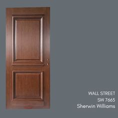 a brown door with the name wall street on it