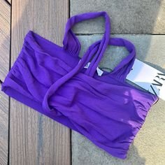 Nwt Zara Purple Cropped Top Size Medium New W Tags Chic Purple Summer Crop Top, Chic Purple Crop Top For Summer, Chic Purple Crop Top For Beach, Purple Ruched Top For Summer, Summer Purple Ruched Top, Sleeveless Ruched Purple Tops, Purple Fitted Top For Beach Season, Purple Fitted Tops For Beach Season, Fitted Purple Tops For Beach Season