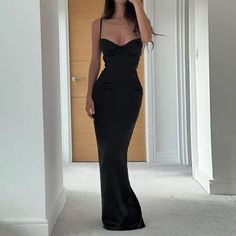 House Of Cb 'Stefania' Black Corset Maxi Dress. Size Large (Plus Cup) Black Satin Maxi Dress For Party, Black Maxi Satin Dress For Party, Black Maxi Length Satin Dress For Parties, Elegant Black Sleeveless Satin Dress, Fitted Floor-length Satin Dress For Night Out, Black Satin Sleeveless Dress With Fitted Bodice, Black Sleeveless Satin Dress With Fitted Bodice, Black Sleeveless Satin Dress For Gala, Black Fitted Satin Maxi Dress