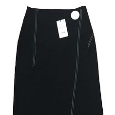 Size S It Wraps Around The Waist. Beautiful Button Black Summer Pencil Skirt For Workwear, Black Summer Pencil Skirt For Work, Black Office Skirt With Button Closure, Black Buttoned Skirt For Work, Spring Office Pencil Skirt In Black, Spring Office Black Pencil Skirt, Zara Asymmetrical Workwear Skirt, Black Asymmetrical Pencil Skirt For Work, Zara Black Asymmetrical Skirt