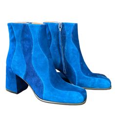 Shoes Closet, Blue Ankle Boots, Blue Suede Boots, Patent Leather Booties, Dressing Well, Snakeskin Boots, Cat Shoes, Black Platform Boots, Blue Boots