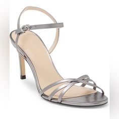 Stuart Weitzman Starla Ankle Strap Sandal. Color: Gunmetal. Size: 7 Or 37.5. 3 3/4 Inch Heel. New In Box. Retails For $425. Metallic Ankle Strap Sandals For Formal Occasions, Metallic Ankle Strap Sandals For Formal Events, Elegant Metallic Sandals With Single Toe Strap, Elegant Metallic Sandals With Heel Strap, Elegant Metallic Sandals For Evening, Elegant Metallic Sandals For Wedding, Silver Formal Sandals, Elegant Silver Sandals With Single Toe Strap, Silver Single Toe Strap Sandals For Formal Occasions