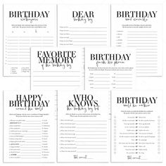 Modern Birthday Games for Him Printable by LittleSizzle Men Birthday Party Theme, First Birthday Party Games, 40th Birthday Games, 30th Birthday Games, 1st Birthday Party Games, Turning Forty, Anniversary Party Games, Birthday Games For Adults, Men's Birthday