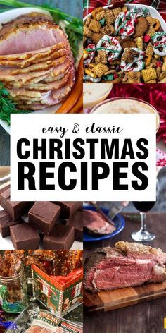 the cover of easy and classic christmas recipe book, with pictures of different types of food