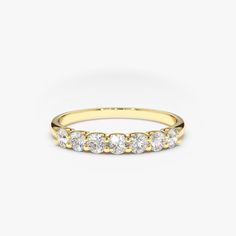 14k 7 Stone U-Shaped Diamond Wedding Band – FERKOS FJ Elegant Yellow Gold Bridal Sets For Anniversary, Classic Round Bridal Sets For Formal Occasion, Elegant Yellow Gold Bridal Sets For Marriage, Classic Oval Half Eternity Wedding Ring, Yellow Gold Brilliant Cut Bridal Sets For Wedding, Yellow Gold Bridal Sets With Brilliant Cut For Wedding, Classic Round Band Bridal Sets For Formal Occasion, Elegant Yellow Gold Bridal Sets With Brilliant Cut, Classic Yellow Gold Bridal Sets For Formal Occasions