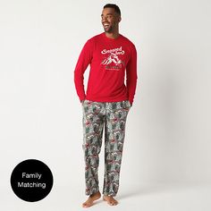 You'll feel instantly cozy and festive in this Snowed Inn men's pajama set by North Pole Trading Co. Made from soft jersey, it includes a graphic long-sleeve pajama top and coordinating printed drawstring pants. Wear it with fluffy socks or slippers. # Pieces In Set: 21st Piece Description: Top1st Piece Apparel Length: 29 Inches1st Piece Fabric: Jersey1st Piece Fiber Content: 100% Polyester1st Piece Care: Machine Wash, Tumble Dry2nd Piece Description: Pants2nd Piece Closure Type: Drawstring2nd P Fluffy Socks, Mens Pajamas Set, Mens Pajamas, Printed Drawstring, North Pole, Pajama Top, Long Sleeve Pyjamas, Mens Crew Neck, Drawstring Pants