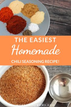 the easy homemade chili seasoning recipe is made with only three ingredients in one bowl