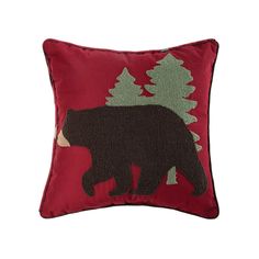 Walk In The Woods Red Bear Pillow Lake House Bedroom, Cabin Interior Design, Bear Pillow, The Beauty Of Nature, Walk In The Woods, Bear Design, In The Woods, Craft Fairs, Home Bedroom