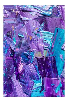 an abstract painting with purple and blue colors