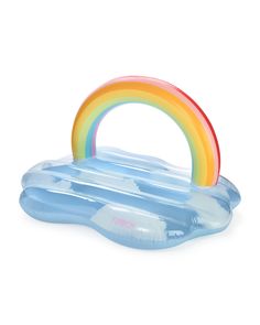 Clear Rainbow Cloud Daybed Pool Float Inflatable Floating Island, Sleepover Beds, Floating Clouds, Cool Pool Floats, Rainbow Project, Water Hammock, Pink Bachelorette Party, Pool Rafts, Inflatable Float