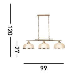 an image of a light fixture with measurements for the length and widths on it