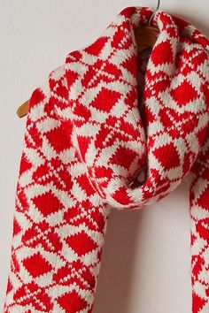 Add the coziest touch to your cold-weather accessories collection with this forever classic scarf featured in a soft knit fabrication and defined plaid print for a forever cool and colorful finish. | Matchback Scarf by Free People in Red Red Fits, Accessories Collection, Cold Weather Accessories, Plaid Print, Boho Clothing, Soft Knits, Boho Outfits, Cold Weather, Color Coding