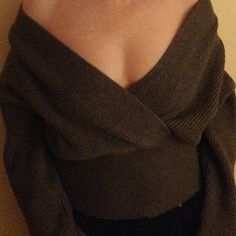 One-Size Fits All Charcoal Grey Custom-Made 1 Of A Kind Top Quality Soft Romantic Drapey Wool Sweater With Plunging Neckline & Open Wrap Front With Extra Long-Sleeves No Trades Price Firm Ships Same Or Next Day Winter Long Sleeve Tops For Date Night, Long Sleeve Tops For Winter Date Night, Long Sleeve Tops For Date Night In Winter, Chic Fitted Wrap Sweater, Chic Fitted V-neck Sweater, Winter Wrap Top, Fall V-neck Top For Date Night, Fitted Wrap Top For Date Night, Long Open Sweater