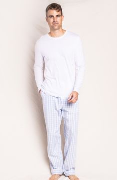 A classic gingham check underscores the timeless comfort of pajama pants that take you easily from sweet slumber to lazy weekend days. 34" inseam; 17" leg opening; 12" front rise; 15 1/2" back rise (size Medium) 100% cotton Machine wash, dry flat Imported Casual Gingham Sleepwear For Pajama Party, Gingham Sleepwear With Relaxed Fit For Loungewear, Cotton Gingham Bottoms For Loungewear, Casual Gingham Sleepwear For Loungewear, Relaxed Fit Gingham Sleepwear For Loungewear, Plaid Sleepwear With Relaxed Fit Long Pants, Gingham Sleepwear For Spring Bedtime, Gingham Long Sleeve Sleepwear For Loungewear, Long Sleeve Gingham Sleepwear For Loungewear