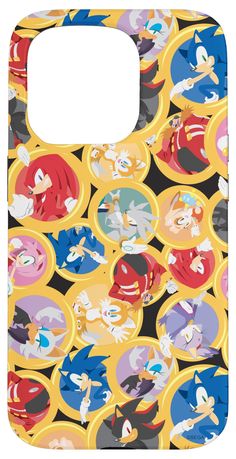 an image of sonic and friends pattern on a phone case