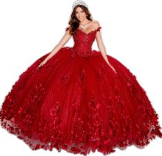 Embellished Dresses For Quinceanera, Red Embellished Evening Dress For Quinceanera, Elegant Lace Quinceanera Dress For Gala, Fitted Red Quinceanera Dress For Gala, Formal Quinceanera Ball Gown, Elegant Red Quinceanera Dress For Gala, Floor-length Evening Quinceanera Dress, Red Quinceanera Dress, Floral Ballgown