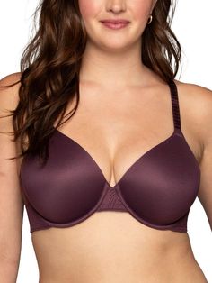 PRICES MAY VARY. Lightweight memory foam padding with figure flattering neckline, softly molds to your body for a natural round shape​ No poke underwire provides comfortable support​ Decorative straps with j-hook convertibility to wear traditional or racerback​ Find your matching panty with the Vanity Fair Effortless collection! 4-row hook & eye so your favorite bra always fits -- 2 hooks tall with 4 adjustment settings across for sizes 36B & 34C; 3 hooks tall with 4 adjustment settings across f Foam Cups, Lounge Lingerie, Everyday Bra, Hook Eye, Bra Styles, Underwire Bra, Bra Lingerie, Vanity Fair, Round Shape