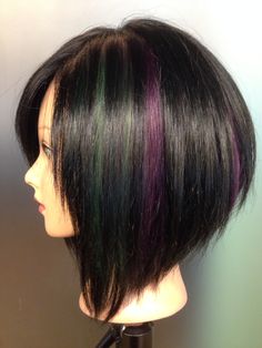 Tokyo Bob with color side Angeled Haircut, Bob With Color, Rich Girl Hair, Side Hairstyles, Pinterest Hair, Short Hair Color, Hair Color And Cut, Long Bob