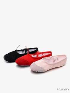 Lasaky - Premium Womens Closed Toe Ballet Dance Shoes in Stylish Red Non-slip Round Toe Dance Shoes For Dance Class, Flexible Closed Toe Dance Shoes, Soft Sole Slip-on Dance Shoes, Slip-on Dance Shoes With Soft Sole, Round Toe Dance Shoes With Rubber Sole, Non-slip Ballet Dance Shoes With Round Toe, Round Toe Rubber Sole Dance Shoes, Pink Round Toe Ballet Dance Shoes, Pink Ballet Dance Shoes With Round Toe