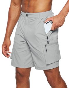 PRICES MAY VARY. Multi-Pocket Hiking Cargo Shorts : Total of 5 pockets provide a ton of storage, 2 side zip pockets, left thigh zip pockets offers a secure storage. back cargo pocket, right thigh cargo pocket, easy to storage urgently needed items for outdoor hiking and causal work. Lightweight Moisture Wicking: Breathable stretch fabric, make a moisture wicking and free movement. lightweight durable features enhance for summer outdoors. Elastic Waist & Button Closure: Classic hiking shorts Gray Bottoms With Pockets For Outdoor Activities, Utility Cargo Pants For Camping, Casual Camping Bottoms With Multiple Pockets, Casual Camping Bottoms With Pockets, Short Shorts With Patch Pockets For Outdoor Activities, Short Cargo Shorts With Pockets For Camping, Outdoor Shorts With Patch Pockets, Shorts With Patch Pockets For Outdoor Activities, Cargo Shorts With Pockets For Camping