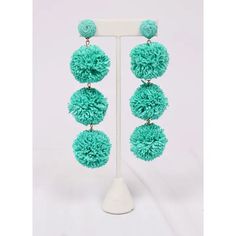 Make a bright statement in these raffia pom pom drop earrings! They feature a triple drop with a matching wrapped post. Perfect for vacay vibes! Dimensions: 4" long Pom Pom Drop, Vacay Vibes, Gift Accessories, New Arrival Dress, Pom Pom, Turquoise, Drop Earrings