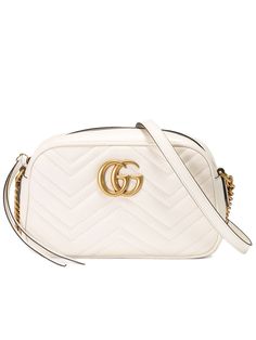 * GG Marmont Small Bag
   
 * Colour: White
   
 * White matelassé chevron leather with GG on the back
   
 * Antique gold-toned hardware
   
 * Double G
   
 * Interior open pocket
   
 * Adjustable chain shoulder strap
   
 * Can also be worn as a crossbody bag
   
 * Zip top closure
   
 * Style ID: 447632DTD1T9022
   
 * Dust bag & Care card
   
 * Made in Italy
   

 
  
Measurements  

 * Width: 24cm x Height: 13cm x Depth: 7cm
   
 * Shoulder strap with 60cm drop
   

 


 
Gucci GG Marmo Luxury White Bags With Metal Logo, Designer Crossbody Shoulder Bag With Metal Logo, White Gucci Shoulder Bag With Chain Strap, Designer Shoulder Bag With Metal Logo For Travel, Gucci Luxury Shoulder Bag With Adjustable Strap, Gucci Leather Shoulder Bag With Metal Hardware, Gucci Classic Shoulder Bag With Chain Strap, Classic Gucci Shoulder Bag With Chain Strap, Chic Gucci Shoulder Bag With Metal Logo