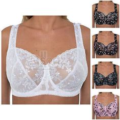 Great Shopping Ladies Full Cup Underwired Bra Plus Size Firm Hold Lace Large Non Padded Uk New, Womens Clothing Minimiser Bra Uk, Clothing Tricks, Bra Tips, Sports Bra Outfit, Bra Outfit, Bra Plus Size, Bra Hacks, Bra Pattern, Minimiser Bra