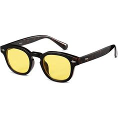 New Product Color: C19 Tortoise Frame/Yellow Tinted Lens -Imported -Tr90 Frame -Plastic Lens -Non-Polarized -Uv Protection Coating Coating -Lens Width: 46 Millimeters -Bridge: 23 Millimeters -Arm: 145 Millimeters -Celebrity Style,Star Status - Favorite Glasses Of Johnny Depp And Robert Downey Jr. Super Star Feel And Unique Classic Brand Design Make Every Face Look Cool. -Make Your World Colorful - The Uv400 Protection Tint Lens Can Make Your World Colored And Block The Harmful Uva And Uvb Rays. Yellow Tinted Sunglasses, Yellow Aviator Sunglasses, Yellow Lens Sunglasses, Half Rim Glasses, Sunglasses Yellow, Transparent Sunglasses, Mens Frames, Cartier Sunglasses, Grey Sunglasses