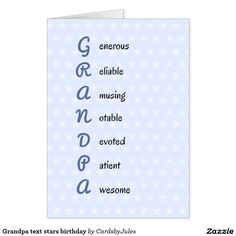 a greeting card with the words grandpa on it