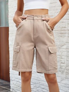 Features: Pocketed, Buttoned  Stretch: No stretch  Material composition: 95% rayon, 5% polyester  Care instructions: Machine wash cold. Tumble dry low.  Imported   Size Us Size Waist Waist Stretch Amount HIP Bottom Length S 2/4 24.4 28.3 40.2 19.7 M 6/8 26.4 30.3 42.1 20.1 L 10 28.3 32.3 44.1 20.5 XL 12 31.5 34.6 47.2 20.9 2XL 14 34.6 37.8 50.4 21.3 High Waist Denim Shorts, Denim Pattern, Zipper Shorts, Loose Fabric, Denim Patterns, High Waist Denim, Pants Casual, High Waisted Shorts Denim, Short En Jean