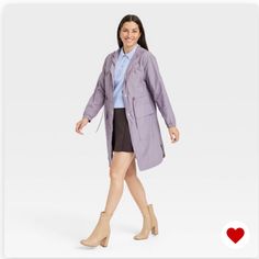 Raincoat From A New Day. Soft Purple Color. Size Medium. New With Tags. Casual Long Coat Raincoat For Work, Casual Long Raincoat For Work, Casual Long Sleeve Raincoat For Work, Casual Long-sleeve Workwear Raincoat, Casual Workwear Raincoat, Casual Long Sleeve Workwear Raincoat, Cotton Raincoat For Fall, Casual Fall Raincoat For Workwear, Casual Fall Workwear Raincoat