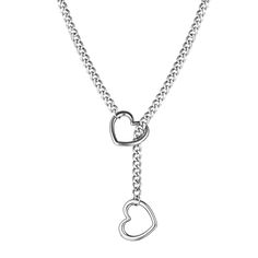 PRICES MAY VARY. [Innovative Design]: Our anti slip chain necklace is meticulously crafted for humans, combining classic chain shapes with innovative heart shaped O-ring decorations. This non slip necklace is made of stainless steel metal, ensuring durability and will not fade when worn for a long time. Multiple styles to choose from: This non slip chain necklace comes in two lengths, 25 inches and 31.5 inches, which can meet the needs of most people. Easy to Wear : Our anti slip chain necklace Adjustable Metal Heart Necklace With Clavicle Chain, Adjustable Heart Shaped Metal Chain Necklace, Adjustable Heart Necklace With Lobster Clasp, Adjustable Heart-shaped Chain Necklace, Adjustable Heart Chain Necklace, Slip Chain, Heart Lock, Friends Are Like, Key Design