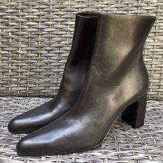 New Balenciaga Paprika Pointed Toe Leather Ankle Boots. Retail $1,250.00. Size: 36eu. Color: Black. Heel Height: 4". Genuine Leather Upper. Pointy Toe. Side Zip Closure. Leather Lining. Leather/Rubber Sole. Made In Italy. Condition: New Store Display Shoes With Minor Marks. Box Not Included. Display Shoes, Shoes Balenciaga, Balenciaga Black, Balenciaga Shoes, Black Heel, Store Display, Leather Ankle Boots, Side Zip, Bootie Boots