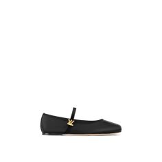 LOUIS VUITTON® - Romy Flat Ballerina - Black Hooded Wrap Coat, Lv Twist, Dressy Hats, Black Ballerina, Black Flats Shoes, Lv Shoes, Louis Vuitton Official, Silver Jewelry Fashion, Ballet Pumps