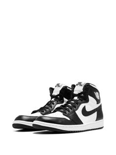 Shop black & white Jordan Air Jordan 1 Retro High OG sneakers with Express Delivery - Farfetch Black And White Jordans, Black White Jordans, Zapatillas Jordan Retro, Jordan Air 1, Jordan 1 Black, Jordan Ones, Black Jordans, Jordan Shoes Retro, All Nike Shoes