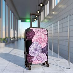 "Make a statement while traveling with a custom designed carry-on roller suitcase - durable and fashionable. Perfect gift for avid traveler or a weekender bag. Traveling is best done in style, and this custom cabin suitcase helps anyone do exactly that. Measuring 13.3\" x 22.4\" x 9.05\" in size, this custom -design suitcase can be taken onboard any flight. The safety lock and adjustable handle make for carefree movement through airports and cities. To achieve high-resolution designs, prints go Purple Rectangular Travel Accessories, Rectangular Purple Luggage For Travel, Purple Rectangular Luggage For Travel, Pink Rectangular Travel Case, Pink Rectangular Case For Trip, Pink Rectangular Cases For Trip, Rectangular Pink Cases For Trip, Purple Rectangular Luggage For Trips, Rectangular Pink Cases For Trips