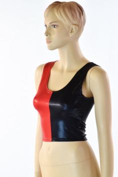 Metallic Crop Top, Crop Tank Top, Olive Branch, Black Metallic, Skorts, Harley Quinn, Cropped Tank Top, Red And Black, Crop Tank