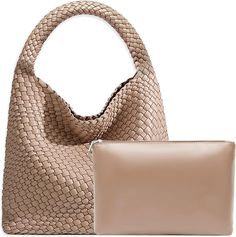 Amazon.com: Women Vegan Leather Hand-Woven Tote Handbag Fashion Shoulder Top-handle Bag All-Match Underarm Bag with Purse (Apricot) : Clothing, Shoes & Jewelry Premium Leather Handbags, Shopping Tote Bags, Leather Glue, Unique Handbags, Perfect Handbag, Handbag Handles, Woven Tote Bag, Boho Bags, Macrame Bag