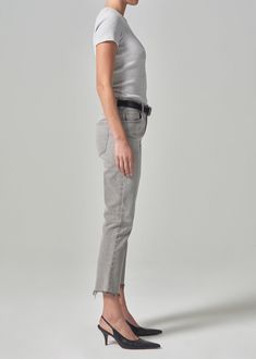 A mid-rise and an ultra-flattering top block. Designed with a slim fit to the knee and a 26.5” inseam; these jeans can be styled with just about everything. This fit is true to size. Looks Like: Washed out grey with subtle fading and whiskeringFeels Like: Heavyweight comfort stretch cotton designed for all day comfort From our HUMANITY Collection Fitted Cropped Tapered Leg Jeans, Fitted Tapered Leg Cropped Jeans, Fitted Cropped Tapered Leg Jeans For Everyday, Everyday Cropped Tapered Jeans, Fitted Cropped Leg Pants For Everyday, Modern Fitted Straight Leg Jeans, Versatile Fitted Tapered Leg Jeans, Versatile Fitted Jeans With Tapered Leg, Chic Fitted Straight Cropped Jeans