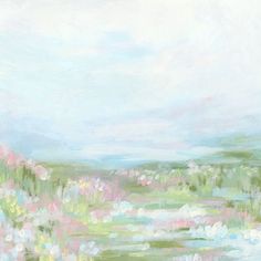 Blooming Valley I Poster Print - June Erica Vess-VARPDX209763FN Image 1 Pink Blue Green Bedroom, Pastel Posters, Pastel Prints, Pretty Wall Art, Matching Prints, Poster Nature, Illustration Art Kids, Pastel Poster, Pastel Print