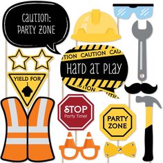 Construction Party Decorations, Diy Photo Booth Props, Construction Theme Birthday Party, Party Photo Booth Props, Truck Photo, Construction Theme Party, Birthday Photo Booths, Construction Birthday Parties, Construction Theme