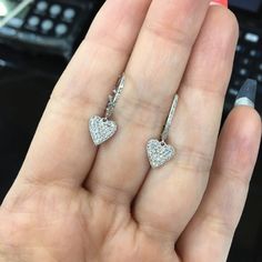 Description: BEAUTIFUL 14K WHITE GOLD LADIES DIAMOND EARRINGS. THIS ITEM IS NEW. COMES WITH GIFT BOX. IF YOU HAVE ANY OTHER QUESTIONS PLEASE CONTACT US. ALL THE INFO ON THIS ITEM DOWN BELOW. THANK YOU VERY MUCH. KATE .Metal: SOLID 14K WHITE GOLDStamped: 14K Total Gram Weight: 2.1GRSetting: MICRO PAVE Length: 22.4MM (0.8 INCH)Width: 8.0MM (0.3 INCH)Stones: 100% NATURAL DIAMONDSColor: FClarity: VS2-VS1Shape: ROUND BRILLIANT CUT DIAMONDSTotal Carat Weight: 0.29CTTag: #1280WE ARE JEWELRY STORE THAT Luxury Heart-shaped Diamond Earrings, White Gold Huggie Heart Earrings For Anniversary, White Gold Heart Huggie Earrings For Anniversary, Luxury Sterling Silver Heart Cut Earrings, Luxury Heart-shaped Diamond Cut Earrings, Luxury White Gold Heart-shaped Diamond Earrings, Luxury Heart-shaped Diamond Earrings For Wedding, White Gold Heart Diamond Earrings For Wedding, Diamond Heart Charm Earrings With Heart Cut