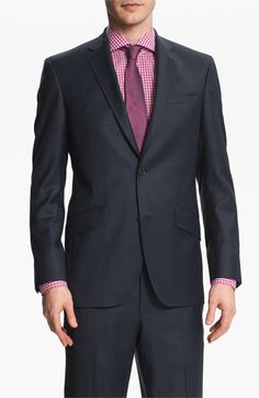 Ted Baker London 'Jones' Trim Fit Suit available at #Nordstrom Lapel Jacket, Trim Fit, Fitted Suit, Ted Baker London, Wool Suit, Sophisticated Style, Ted Baker, Color Pop, Suit Jacket