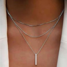 Material: Zinc Alloy Length: 14.6"-16.7" 1pc Top Rated Seller Quick Shipper Open To Offers 400+ Listings Sold Simple Silver Necklace, Lampwork Glass Pendants, Silver Necklace Simple, Diamond Tennis Necklace, Oval Locket, Engraved Pendant, Stacked Necklaces, Wood Bead Necklace, Wing Necklace