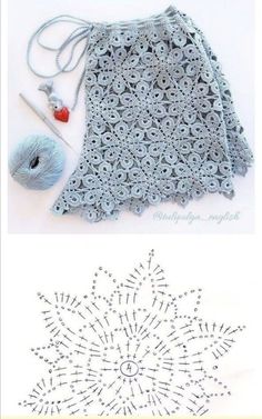 the crochet pattern is being used to make this skirt