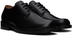 Polished LWG-certified calfskin oxfords in black. · Lace-up closure · Calfskin lining · Stacked leather heel with rubber injection · Leather sole Supplier color: Black Black Calf Leather Oxfords For Semi-formal Occasions, Black Calf Leather Oxfords For Derby, Classic Black Calf Leather Lace-up Shoes, Classic Black Lace-up Shoes In Calf Leather, Timeless Black Oxfords For Derby, Black Calf Leather Derby Shoes For Semi-formal Occasions, Luxury Black Derby Shoes For Work, Formal Black Calf Leather Oxfords, Timeless Black Lace-up Shoes For Office