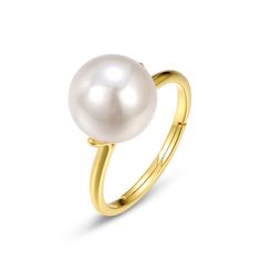 10mm Large Pearl Ring Adjustable Pearl Ring For Formal Occasions, Elegant Adjustable Pearl Ring, Adjustable Formal Pearl Ring, Classic Pearl White Open Ring Jewelry, Pearl White Open Ring Jewelry Gift, Pearl White Open Ring Jewelry As A Gift, Pearl White Open Ring Jewelry For Gift, Adjustable Pearl White Open Ring Jewelry, Pearl Types