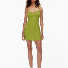 Cute Green Mini Sundress From Aritzia, New With Tags And Never Worn. Selling Because It Is The Wrong Size For Me. Perfect For The Spring And Summer And No Longer Sold At Aritzia. Women’s Size 6. Green A-line Mini Dress For Casual Occasions, Fitted Green Mini Dress For Summer, Fitted Green Slip Dress For Summer, Green Fitted Sundress Slip Dress, Green Fitted Mini Slip Dress, Fitted Green Mini Slip Dress, Green Mini Dress With Spaghetti Straps For Brunch, Green Mini-length Slip Dress For Spring, Fitted Green Slip Dress