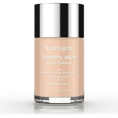 Neutrogena Healthy Skin Liquid Makeup Foundation, 50 Soft Beige, 1 fl. oz. (Packaging may vary) DESCRIPTION: Help keep skin looking young and healthy while enjoying natural coverage with Neutrogena Healthy Skin Liquid Makeup Foundation with Broad Spectrum SPF 20 Sunscreen. This lightweight, non-greasy makeup glides on smoothly and works across all skin tones to help provide flawless, natural coverage. The silky foundation formula contains an exclusive and unique blend of antioxidants including v Maquillage Goth, Aveeno Daily Moisturizing Lotion, Make Up Foundation, Brightening Face Mask, Foundation Routine, Oil Free Makeup, Bumpy Skin, Liquid Makeup, Azelaic Acid